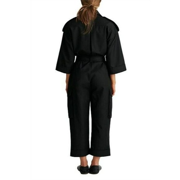 NEW CAMILLA AND MARC finley jumpsuit women's size 8 black utility style belted - Picture 4 of 5